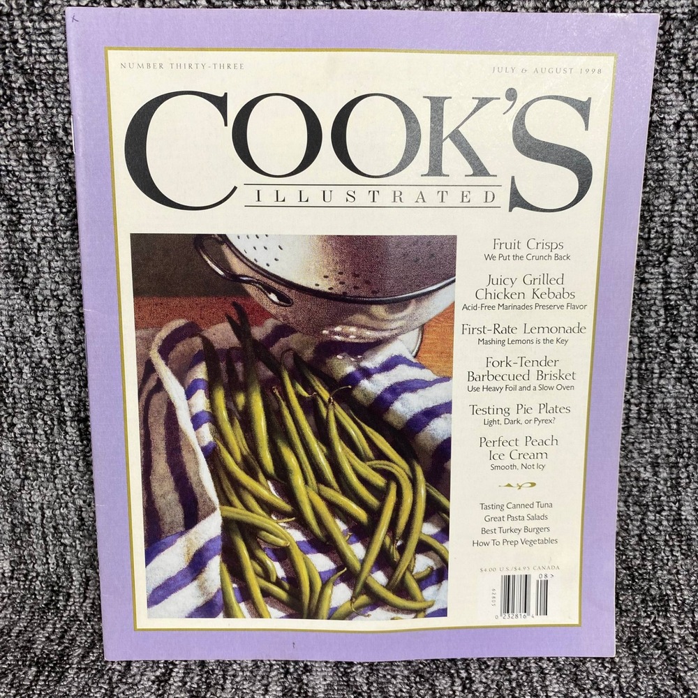 Vintage Cooks Illustrated Magazine July August 1998 Number 33 Recipes